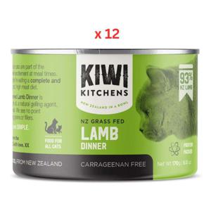 Kiwi Kitchens Grass Fed Lamb Dinner Canned Wet Cat Food 170G Pack Of 12