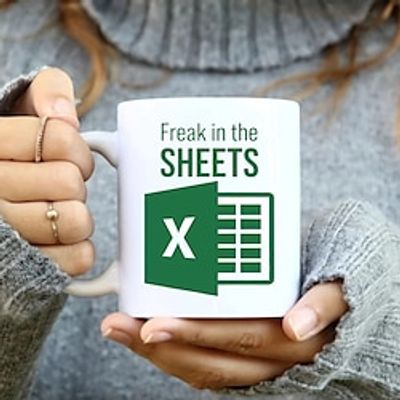 Excel Coffee Mug, 11oz Ceramic Coffee Cup, FREAK IN THE SHEETS Water Cups, Birthday Gifts For Friends, Christmas Gift Xmas Gift Lightinthebox