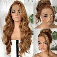 13x6 HD Glueless Lace Frontal Wigs Pre-Plucked 200 Density Honey Blonde Sunkissed Highlights Synthetic Long Body Wave Lace Front Wig Ready to Wear 26inch #427 Sunkissed Highlights Lightinthebox - thumbnail