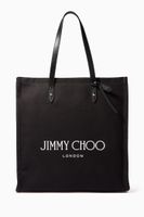 Logo Tote Bag in Canvas with Leather Handles Logo Tote Bag in Canvas with Leather Handles