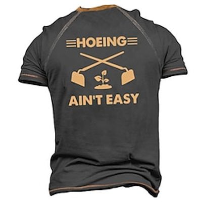 Men's T shirt Tee Henley Shirt Tee 3D Print Graphic Leaves Plus Size Henley Daily Sports Patchwork Button-Down Short Sleeve Tops Designer Basic Casual Classic Black / Summer miniinthebox