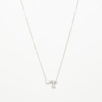 Sentiments Necklace with Alphabet T and Heart Charm - thumbnail