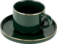 Royalford 200 Ml Royal Green Fine Bone Cup And Saucer-(RF11338)