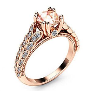 Ring 3D Rose Gold Silver Zircon Copper Gold Plated Precious Fashion 1pc 7 8 9 / Women's / Promise Ring miniinthebox