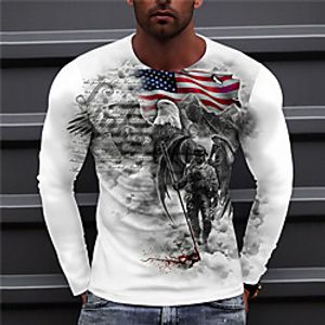 Men's Unisex Tee T shirt Shirt 3D Print Graphic Prints Golf Print Long Sleeve Daily Tops Casual Designer Big and Tall Gray White Dark Gray miniinthebox