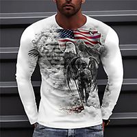 Men's Unisex Tee T shirt Shirt 3D Print Graphic Prints Golf Print Long Sleeve Daily Tops Casual Designer Big and Tall Gray White Dark Gray miniinthebox - thumbnail
