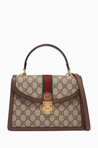 Small Ophidia Top Handle Bag in GG Supreme Canvas