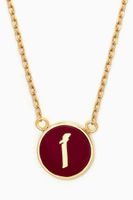 Mina "Alef" Enamel Necklace in 18kt Yellow Gold Mina "Alef" Enamel Necklace in 18kt Yellow Gold