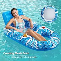 New Inflatable Floating Drainage Upper Leisure Inflatable Floating Bed Leaf Inflatable Net Floating Row With Backrest Inflatable Hammock Lightinthebox