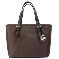 Michael Kors Jet Set Mocha Leather XS Carryall Top Zip Tote Bag Purse - 75530