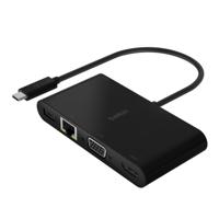 Belkin Interface Hub USB-C to HDMI/VGA/USB-A/Gigabit Ethernet/100W PD Black