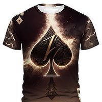 Graphic Poker Daily Designer Retro Vintage Men's 3D Print T shirt Tee Sports Outdoor Holiday Going out T shirt Purple Brown Green Short Sleeve Crew Neck Shirt Spring  Summer Clothing Apparel S M L Lightinthebox - thumbnail