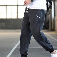 Men's Joggers Trousers Casual Pants Pocket Drawstring Elastic Waist Letter Comfort Breathable Full Length Daily Going out Streetwear Fashion Chic  Modern Blue Grey Micro-elastic Lightinthebox - thumbnail