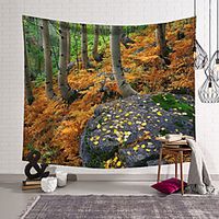 Landscape Forest Leaves Wall Tapestry Art Decor Blanket Curtain Hanging Home Bedroom Living Room Decoration Polyester miniinthebox - thumbnail