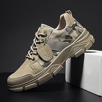 Men's Sneakers Retro Walking Casual Daily Leather Comfortable Booties  Ankle Boots Loafer Black Khaki Gray Spring Fall Lightinthebox - thumbnail