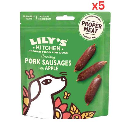 Lily'S Kitchen Cracking Pork & Apple Sausages Dog Treat (70G) (Pack Of 5) Lily'S Kitchen Cracking Pork & Apple Sausages Dog Treat (70G) (Pack Of 5)