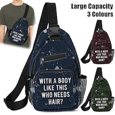 Men's Crossbody Bag Shoulder Bag Chest Bag Polyester Outdoor Daily Holiday Zipper Print Large Capacity Lightweight Multi Carry Letter Dark Red Dark Green Dark Blue Lightinthebox