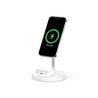 Belkin BOOSTCHARGE PRO MagSafe 2-in-1 Wireless Charger 15W | BL-WDOCK-2IN1-15W-MSAFE-WHT | White Color