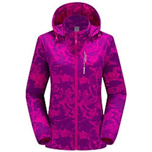 Women's Hiking Windbreaker Hoodie Jacket Hiking Skin Jacket Summer Outdoor Waterproof UV Sun Protection Windproof Quick Dry Outerwear Coat Top Hunting Fishing Climbing Purple Luo Girl 1969 Fuchsia Lightinthebox
