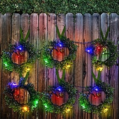 Solar Christmas Wreath 24LED Colorful Light String Christmas Decorative Light Courtyard Garden Light Landscape Decorative Light Fence Light 1PC miniinthebox