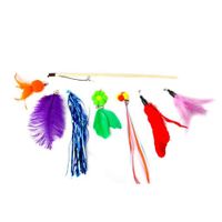 Its Meow Wood Stick With Changing Feathers For Cat