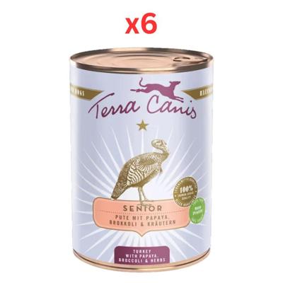Terra Canis Senior Turkey with Papaya Broccoli & Herbs Dog Wet Food 400G (Pack of 6)