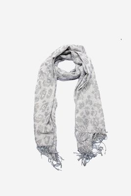 Womens Metallic Scarves 188 L x 70 W cm  Grey