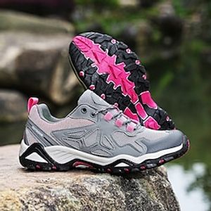 Unisex Sneakers Hiking Shoes Casual  Sporty Low-Top Breathable Hiking Athleisure Round Toe EVA TPR PU Leather Spring Fall White Brown Rose Red Grey Lightinthebox