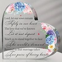 Acrylic Plaque Heart-shaped Valentine Gifts Anniversary Gift For Couple Engagement Gifts Valentine's Day Present For Couples Religious Gift Christian Gift For Woman Bible V Lightinthebox