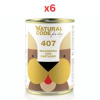 Natural Code Game & Chestnuts Pate Wet Dog Food 400G (Pack of 6)
