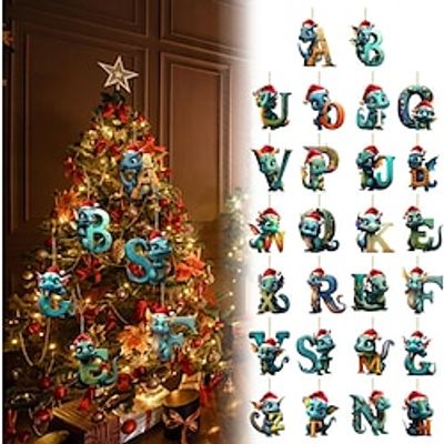 Christmas Dinosaur Decorations 2D Acrylic Flat Christmas Tree Hanging Ornaments Xmas Gift Lightinthebox