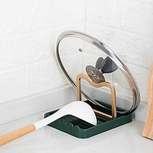 Spoon Rest and Pot Lid Holder Removable Pan Pot Cover Lid Rack Shelf Stand Holder Utensil Rest Organizer Storage Kitchen Tool miniinthebox