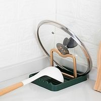 Spoon Rest and Pot Lid Holder Removable Pan Pot Cover Lid Rack Shelf Stand Holder Utensil Rest Organizer Storage Kitchen Tool miniinthebox - thumbnail