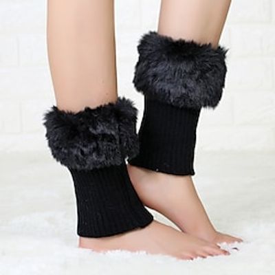 Autumn and Winter Short Style Cuffed Plush Insulation Socks and Boots Cover for Women's Knitted Wool Leg Protectors Lightinthebox Autumn and Winter Short Style Cuffed Plush Insulation Socks and Boots Cover for Women's Knitted Wool Leg Protectors Lightinthebox