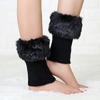 Autumn and Winter Short Style Cuffed Plush Insulation Socks and Boots Cover for Women's Knitted Wool Leg Protectors Lightinthebox - thumbnail