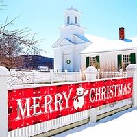 New Christmas Banner Happy Party Christmas Decoration Holiday Courtyard Flag Christmas Banner Lightinthebox - thumbnail