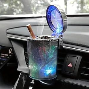 LED Light Ashtray Dual-Purpose Car Ashtray Car Accessories Colorful Lights Air Conditioning Outlet Colorful Ashtray Household Lightinthebox