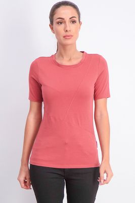 Womens Plain Short Sleeve Top Blush Womens Plain Short Sleeve Top Blush