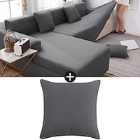 WaterProof 1 set 4 Seater Sofa Cover Cushion Cover Stretch Slipcovers Soft Durable Couch Cover 1 pc Spandex Fabric Washable Furniture Protector and 1pc Cushion Cover Lightinthebox - thumbnail