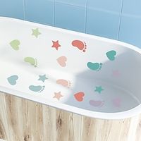 6pcs Cartoon Graphic Bathtub Sticker, Waterproof Frosted Bathtub Sticker, Self-adhesive Removable Bathtub Wall Decals, Bathroom Toilet Decorative Adhesive Sticker, Bathroom Decor. miniinthebox - thumbnail