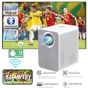 Factory Outlet F1 LCD Projector Built-in speaker Mini Handheld Pocket Portable Auto focus WIFI Projector 1080P (1920x1080) 3500 lm Android 9.0 Compatible with iOS and Android HDMI USB Lightinthebox