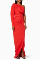 One Shoulder Gown with Belt One Shoulder Gown with Belt