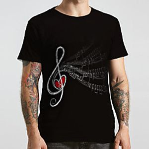 Men's Unisex Tee T shirt 3D Print Symbol Graphic Prints Plus Size Print Short Sleeve Casual Tops Fashion Designer Big and Tall Black Lightinthebox