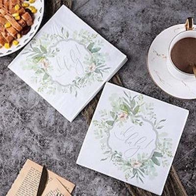 20 Pcs Color Printing Paper Napkins Rose Wedding Party Table Decoration Disposable Tableware miniinthebox