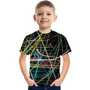 Kids Boys' T shirt Tee Short Sleeve Graphic Optical Illusion Color Block Rainbow Children Tops Summer Active Streetwear Sports 3-12 Years Lightinthebox