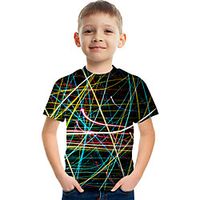 Kids Boys' T shirt Tee Short Sleeve Graphic Optical Illusion Color Block Rainbow Children Tops Summer Active Streetwear Sports 3-12 Years Lightinthebox - thumbnail