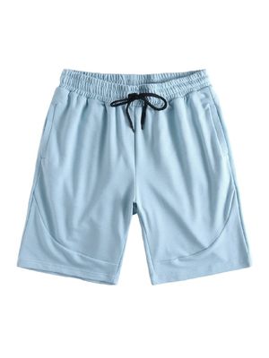 MODCHOK Men Casual Pocket Drawstring Elastic Waist Shorts MODCHOK Men Casual Pocket Drawstring Elastic Waist Shorts