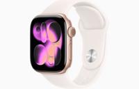 Apple Watch Series 11, GPS, 42mm, Rose Gold Aluminum Case with Light Blush Sport Band - S/M
