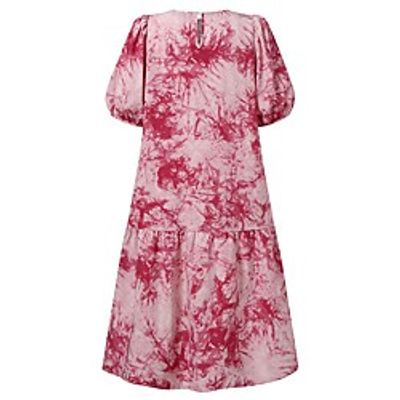 Women's A Line Dress Knee Length Dress Blue Yellow Blushing Pink Half Sleeve Print Modern Style Summer Round Neck Casual 2021 S M L XL XXL XXXL miniinthebox