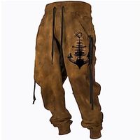 Men's Sweatpants Joggers Trousers Drawstring Elastic Waist 3D Print Graphic Prints Comfort Breathable Sports Outdoor Casual Daily Cotton Blend Streetwear Designer Brown Micro-elastic Lightinthebox - thumbnail